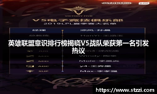 英雄联盟意识排行榜揭晓V5战队荣获第一名引发热议